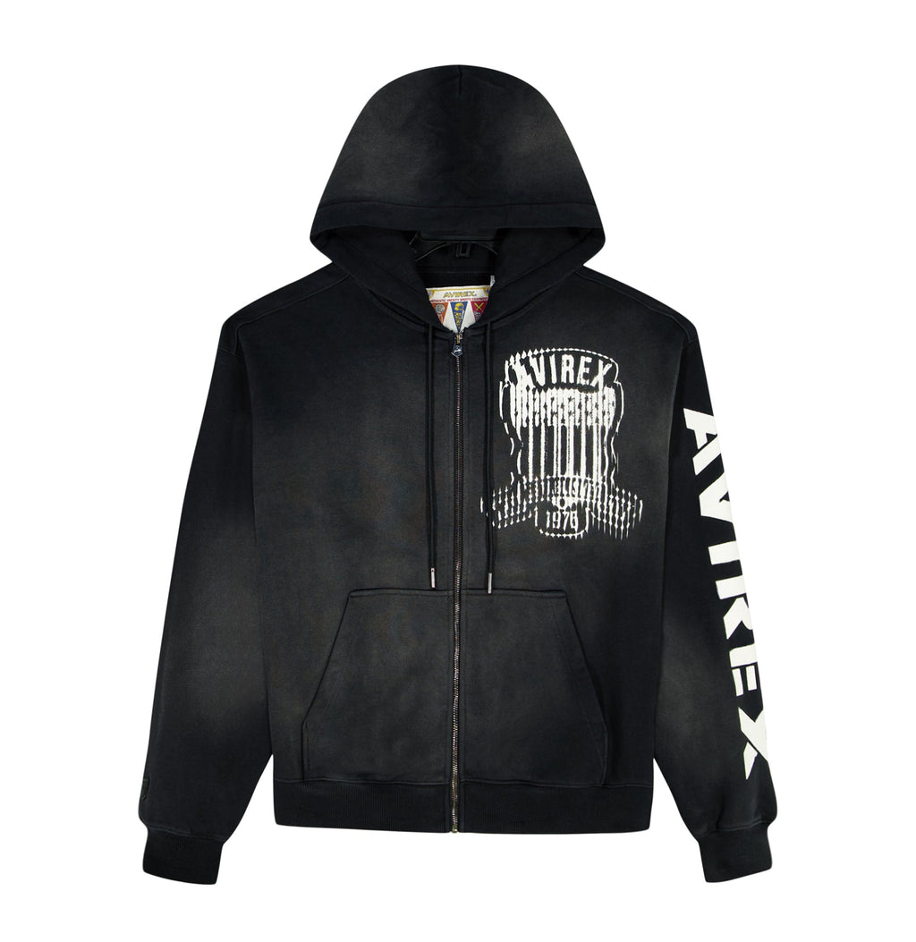 Avirex Distressed Icon Hoodie - Black