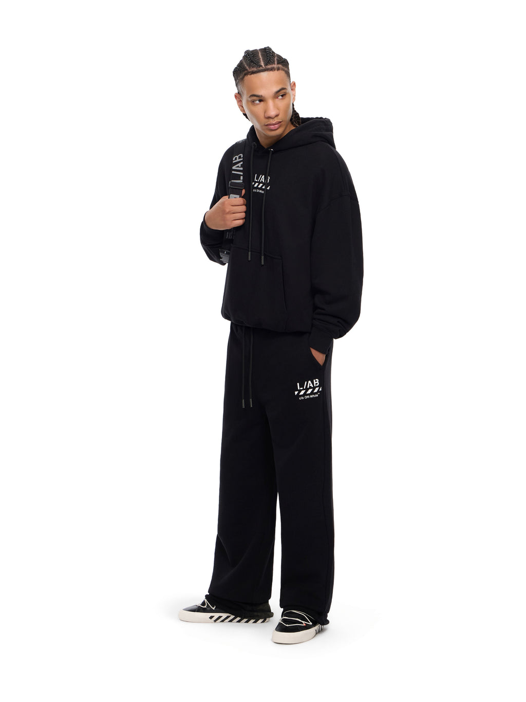 Off-White Diag Open Hem Jogger Pants - Black