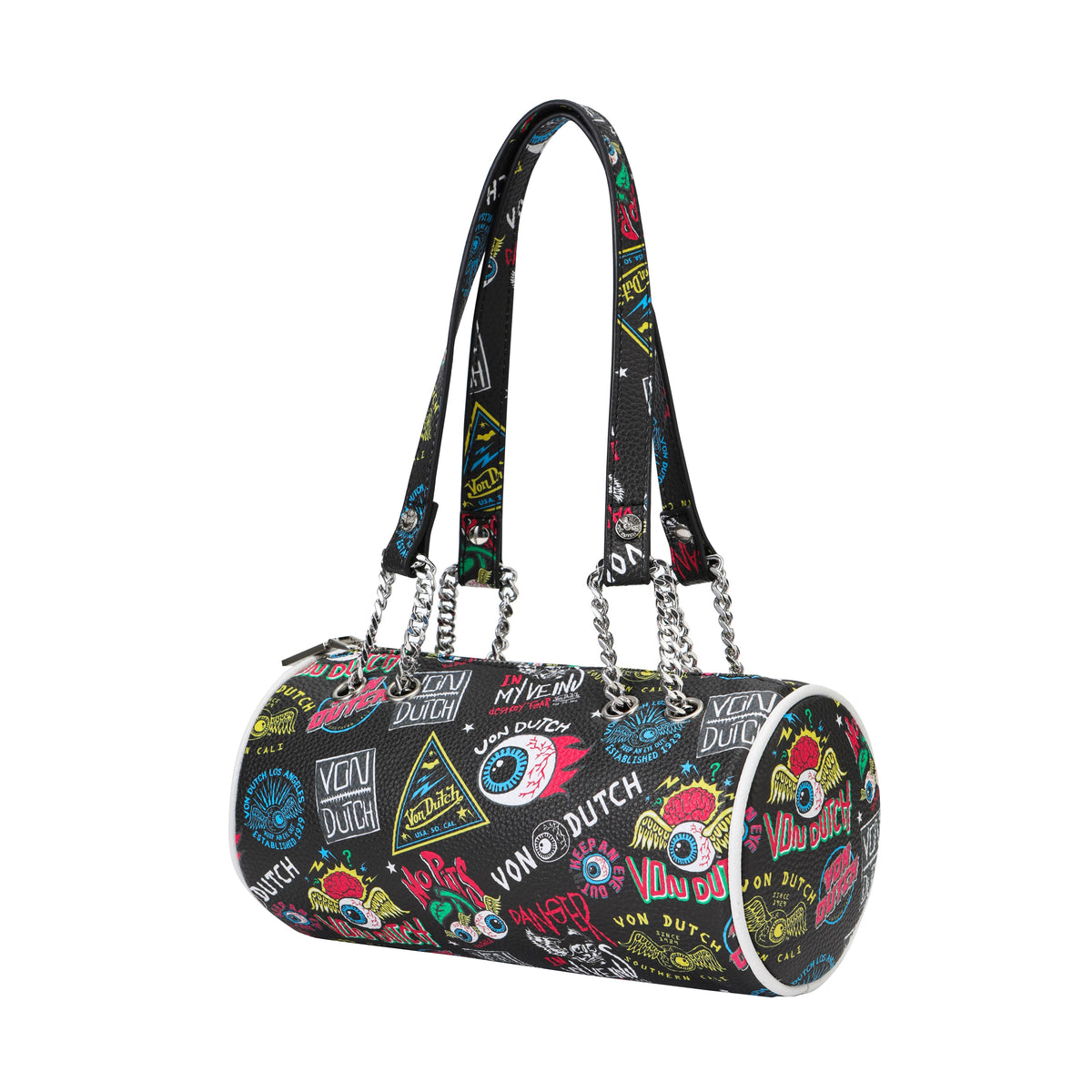 Von Dutch Black Jax Barrel Bag