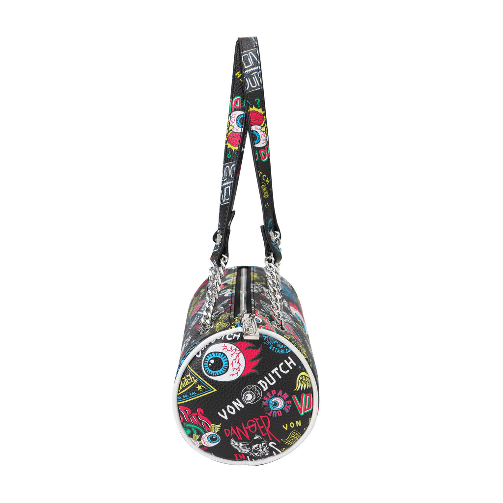 Von Dutch Black Jax Barrel Bag