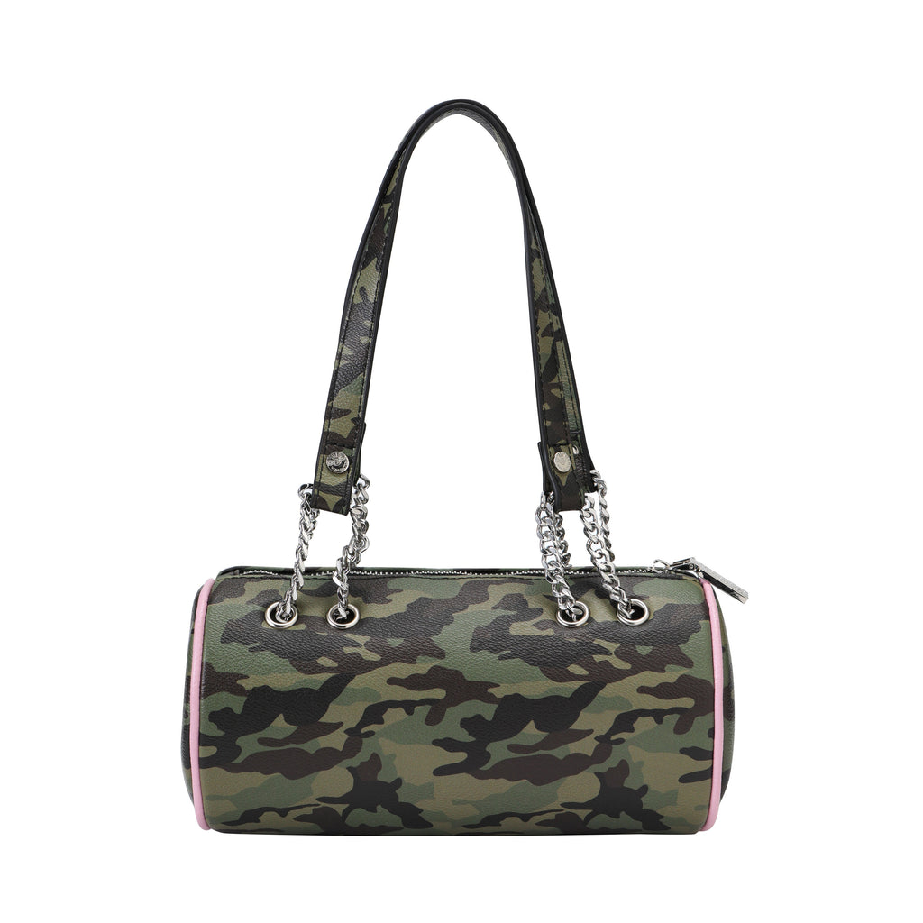 Von Dutch Pink Camo Barrel Bag