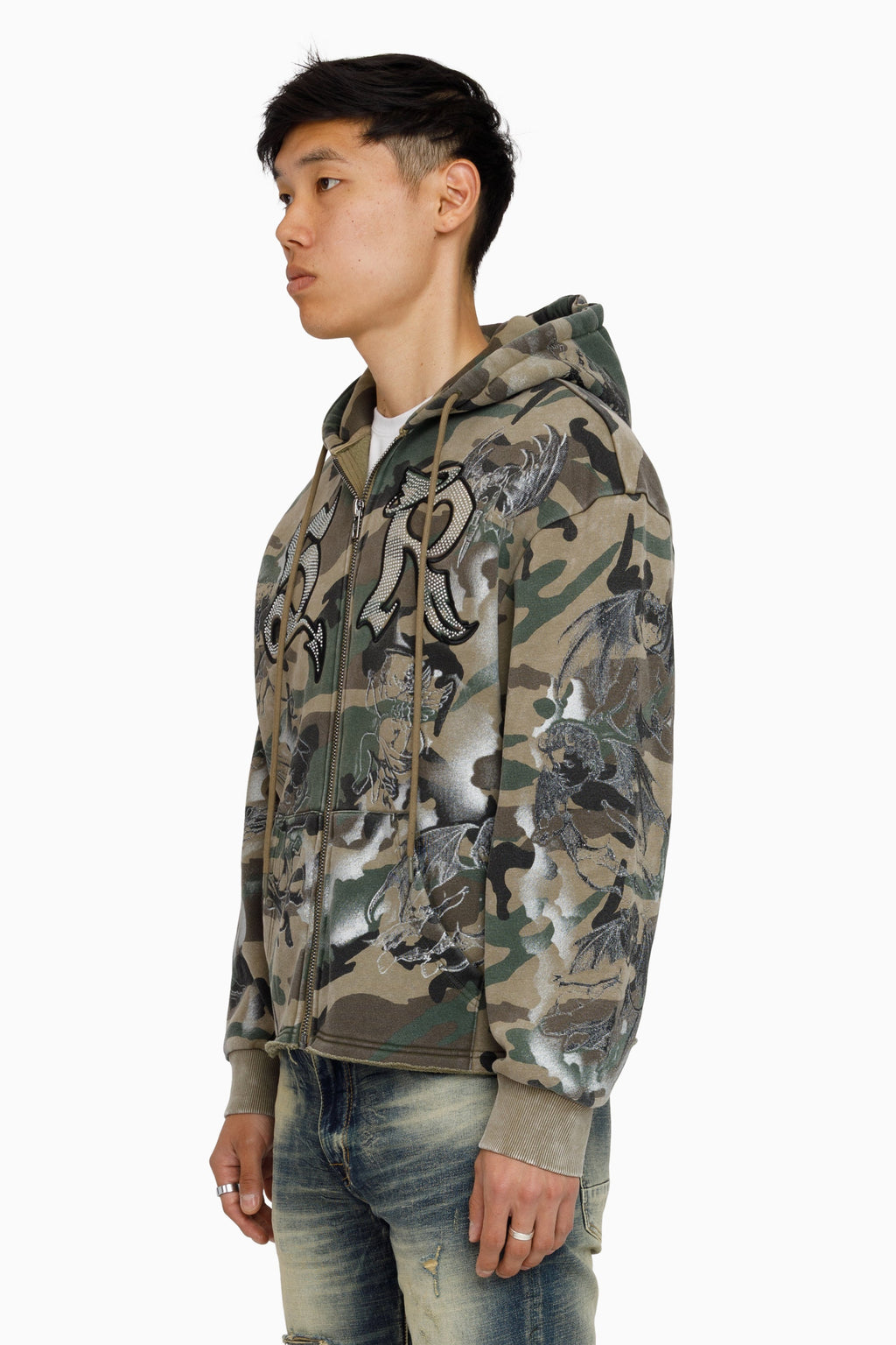 Smoke Rise Trouble In Peace Zip Hoodie - Strata Camo