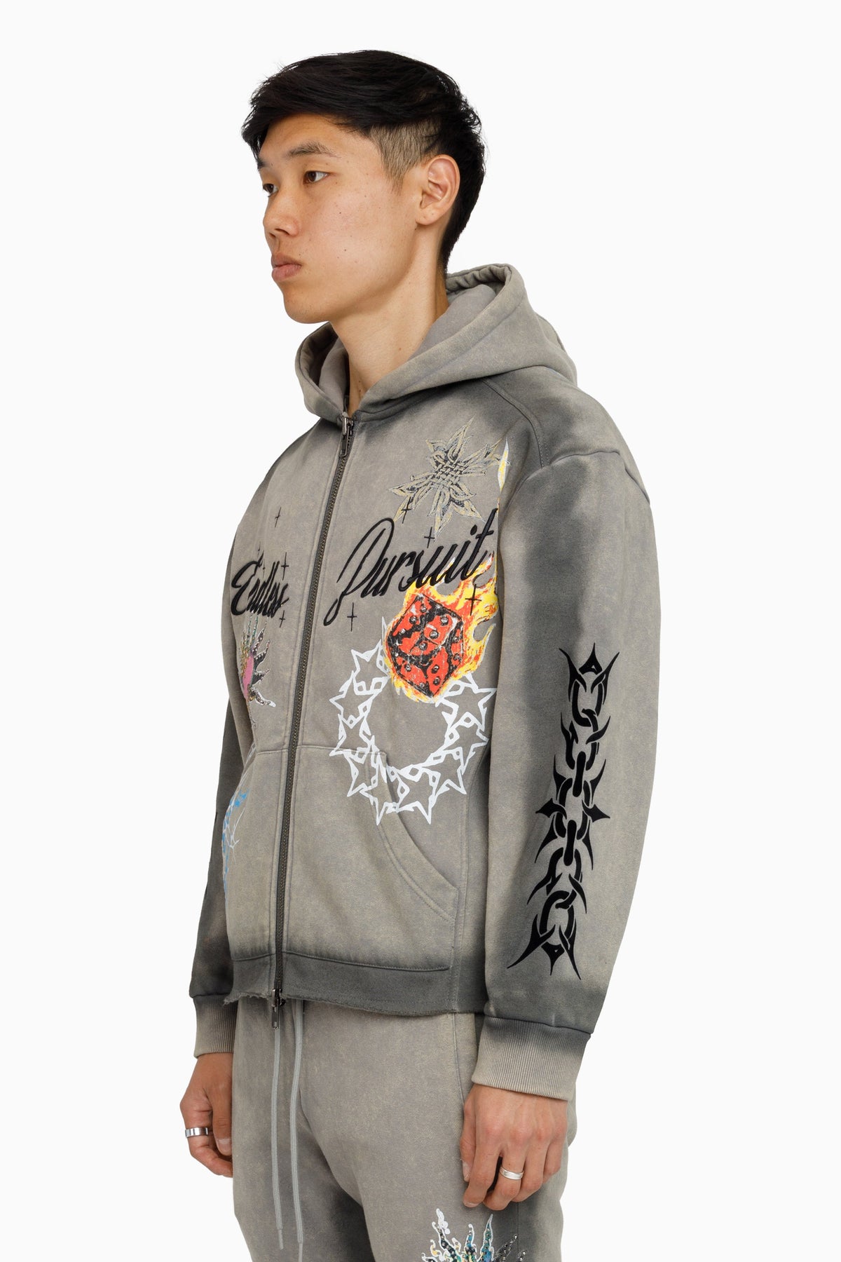 Smoke Rise Endless Pursuit Studded Hoodie - December Sky