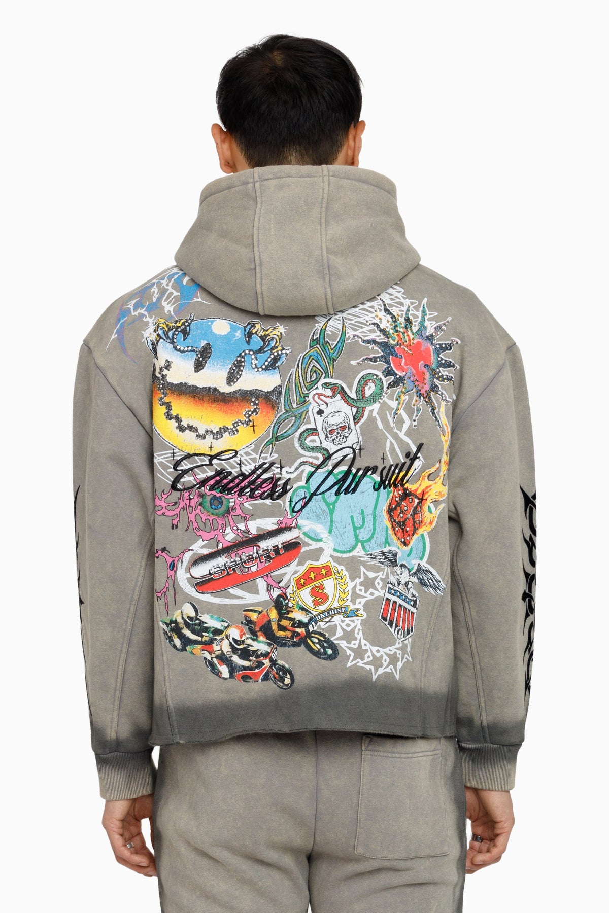 Smoke Rise Endless Pursuit Studded Hoodie - December Sky