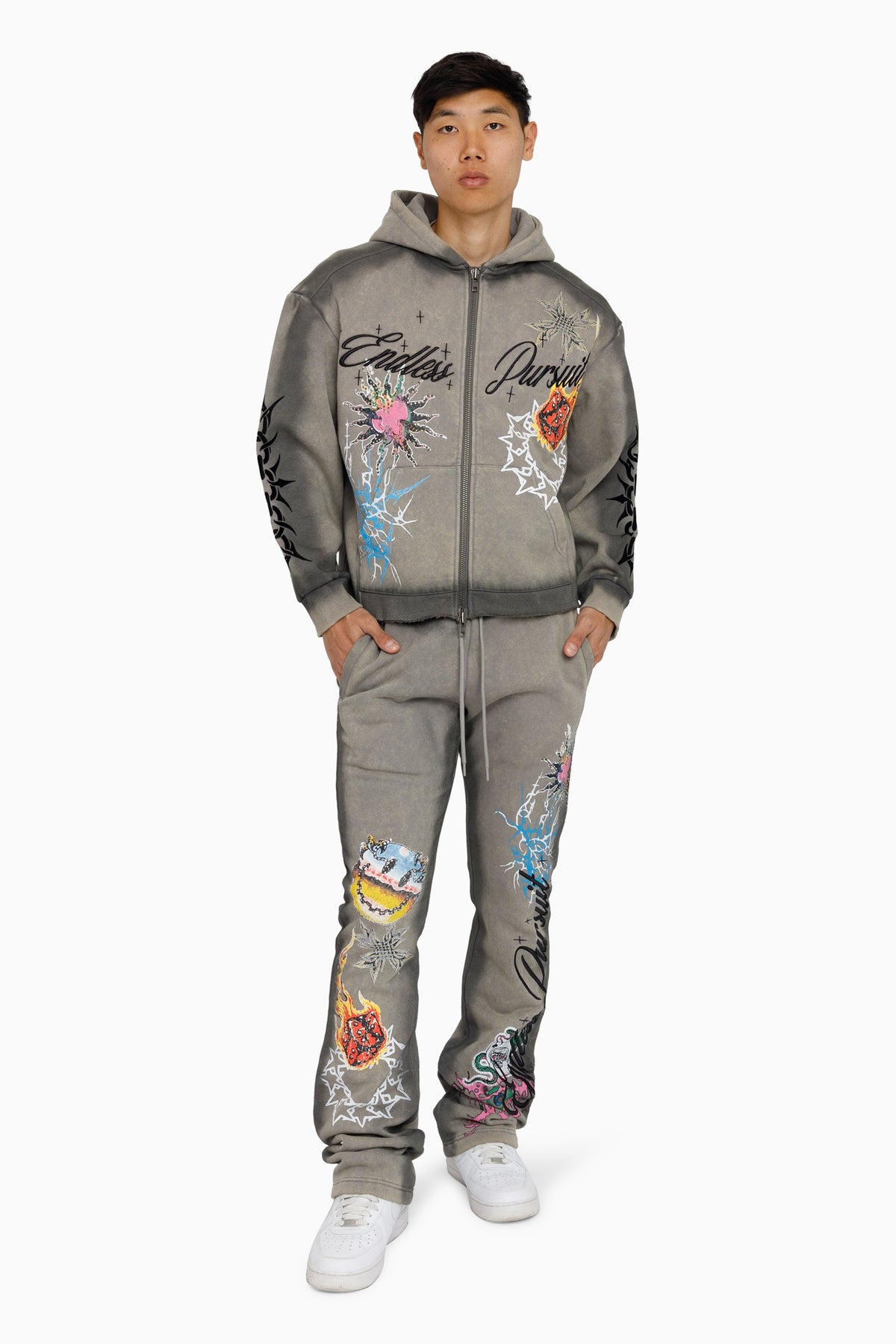 Smoke Rise Endless Pursuit Studded Hoodie - December Sky