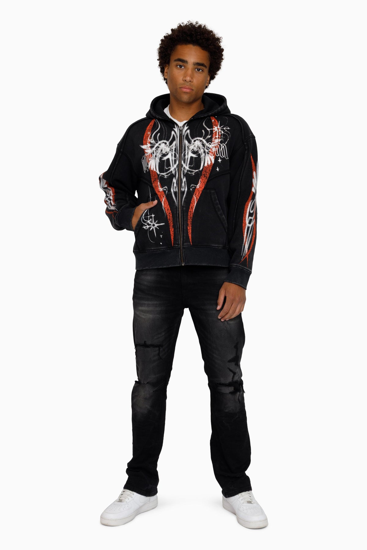 Smoke Rise Airbrush Momentum Hoodie - Black