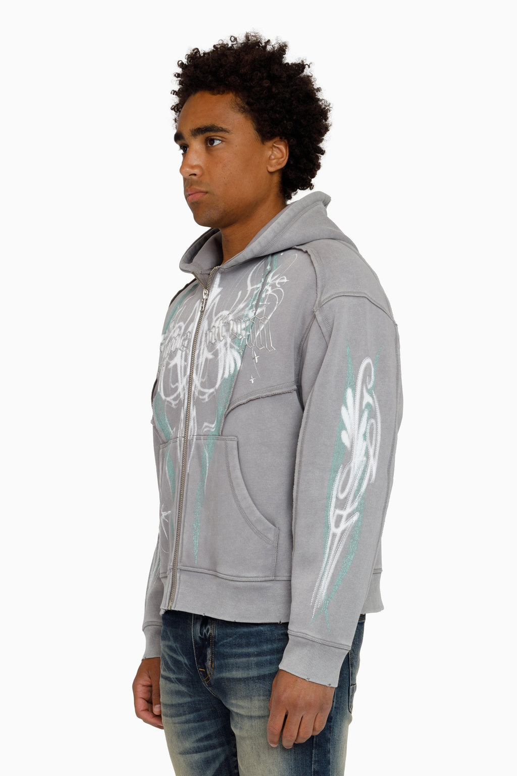 Smoke Rise Airbrush Momentum Hoodie - Frost Grey