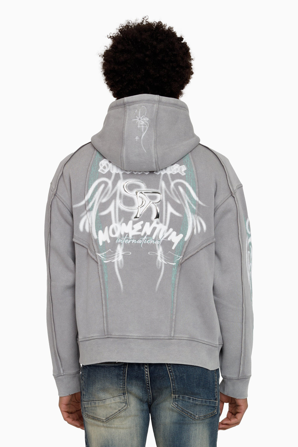 Smoke Rise Airbrush Momentum Hoodie - Frost Grey