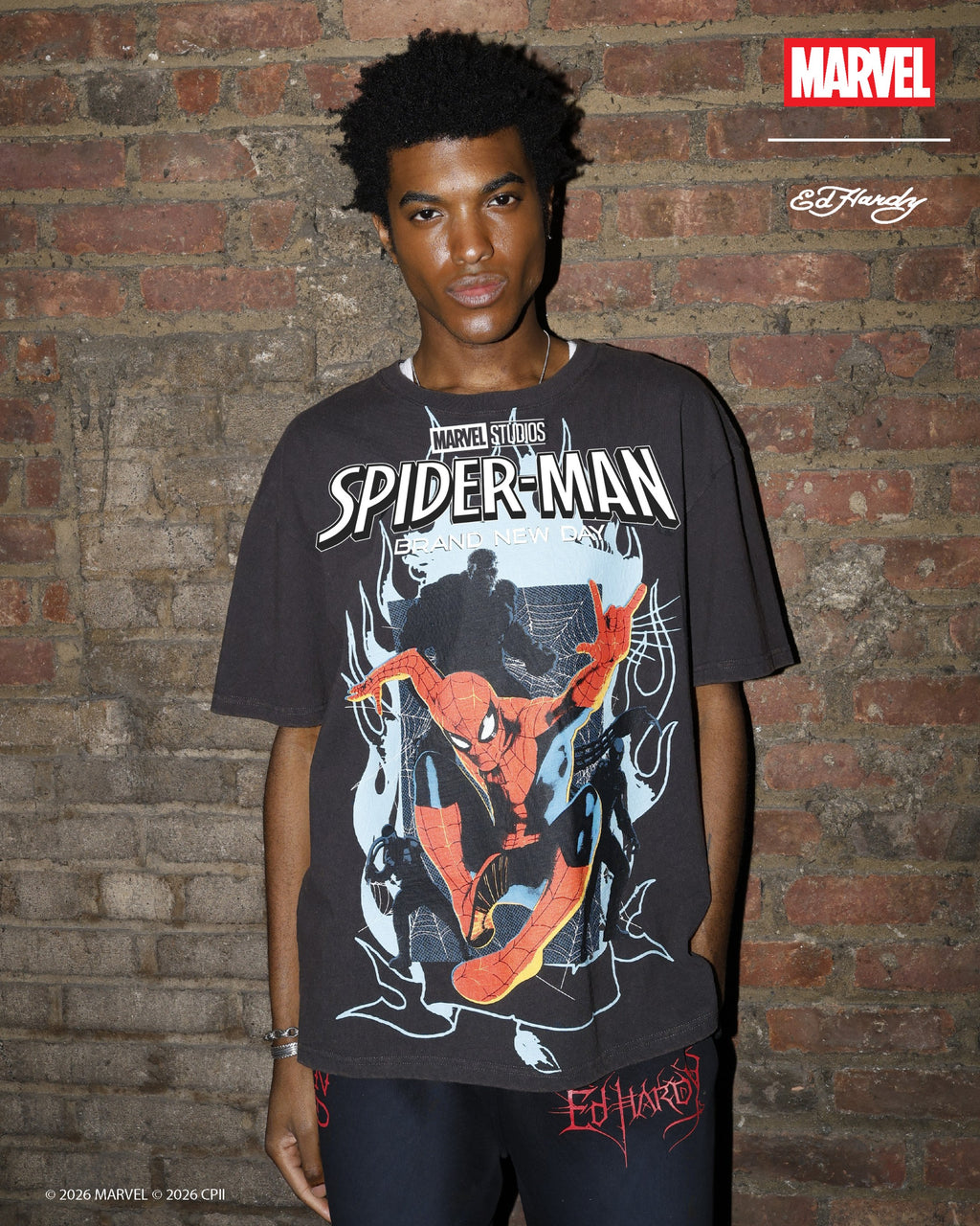 Flame Web Washed Boxy Tee