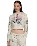 Ed Hardy LKS Zebra Skull Zip Hoodie