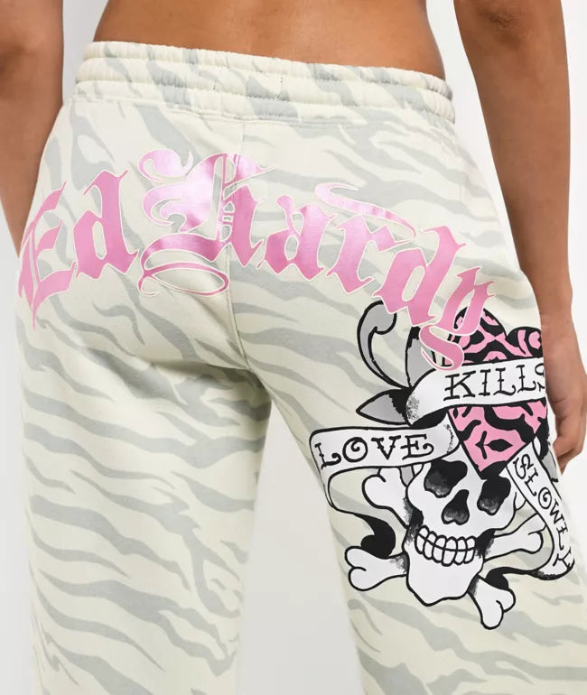 Ed Hardy LKS Zebra Skull Sweatpant