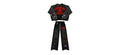 RoughPlay Black/Red Crew Neck Set